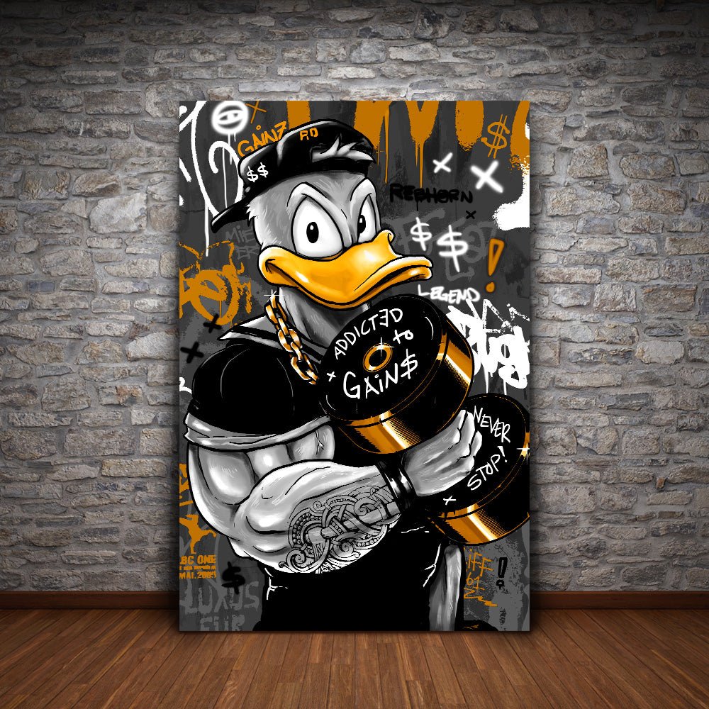 ADDICTED TO GAINS WITH DONALD DUCK - REBHORN DESIGN