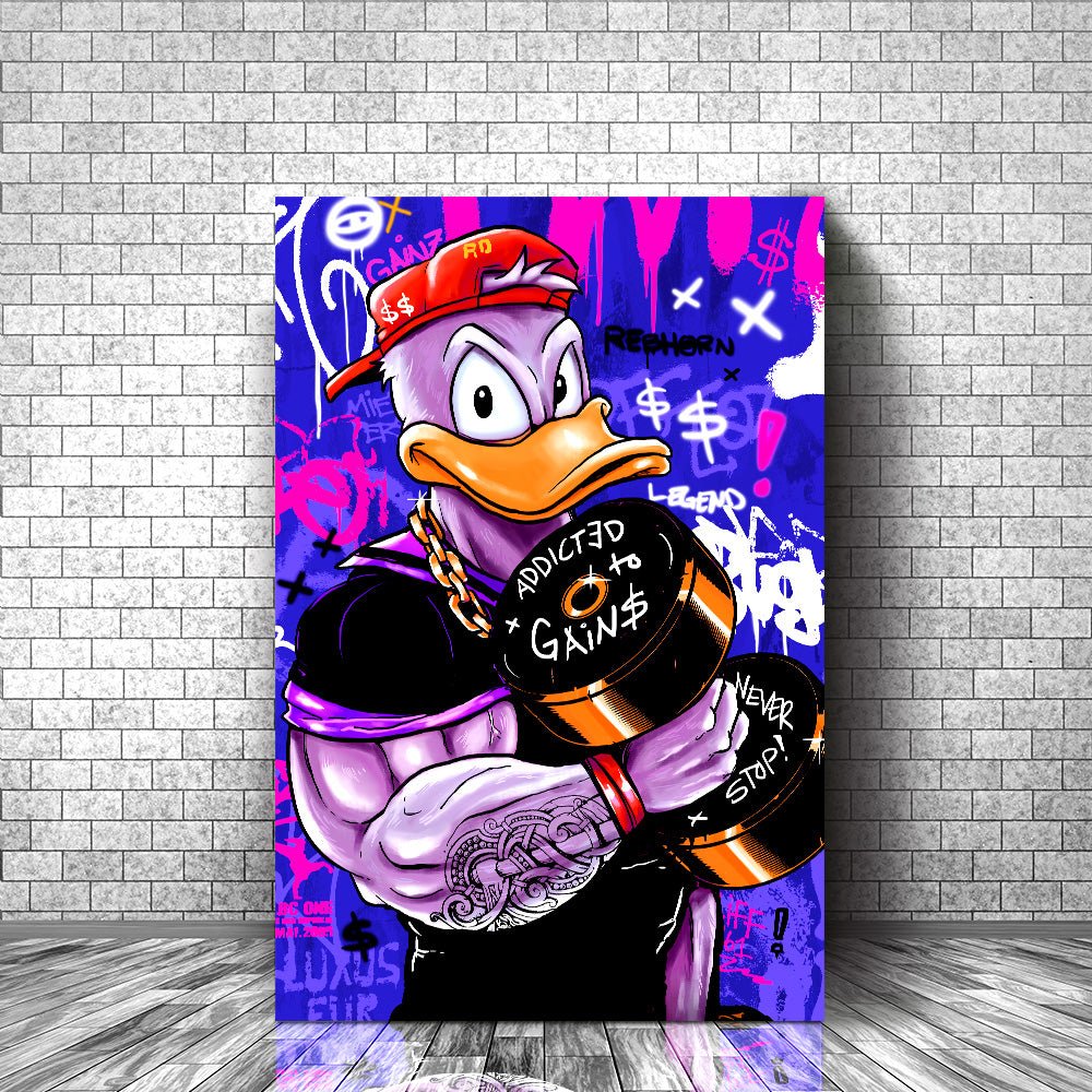 ADDICTED TO GAINS WITH DONALD DUCK - REBHORN DESIGN