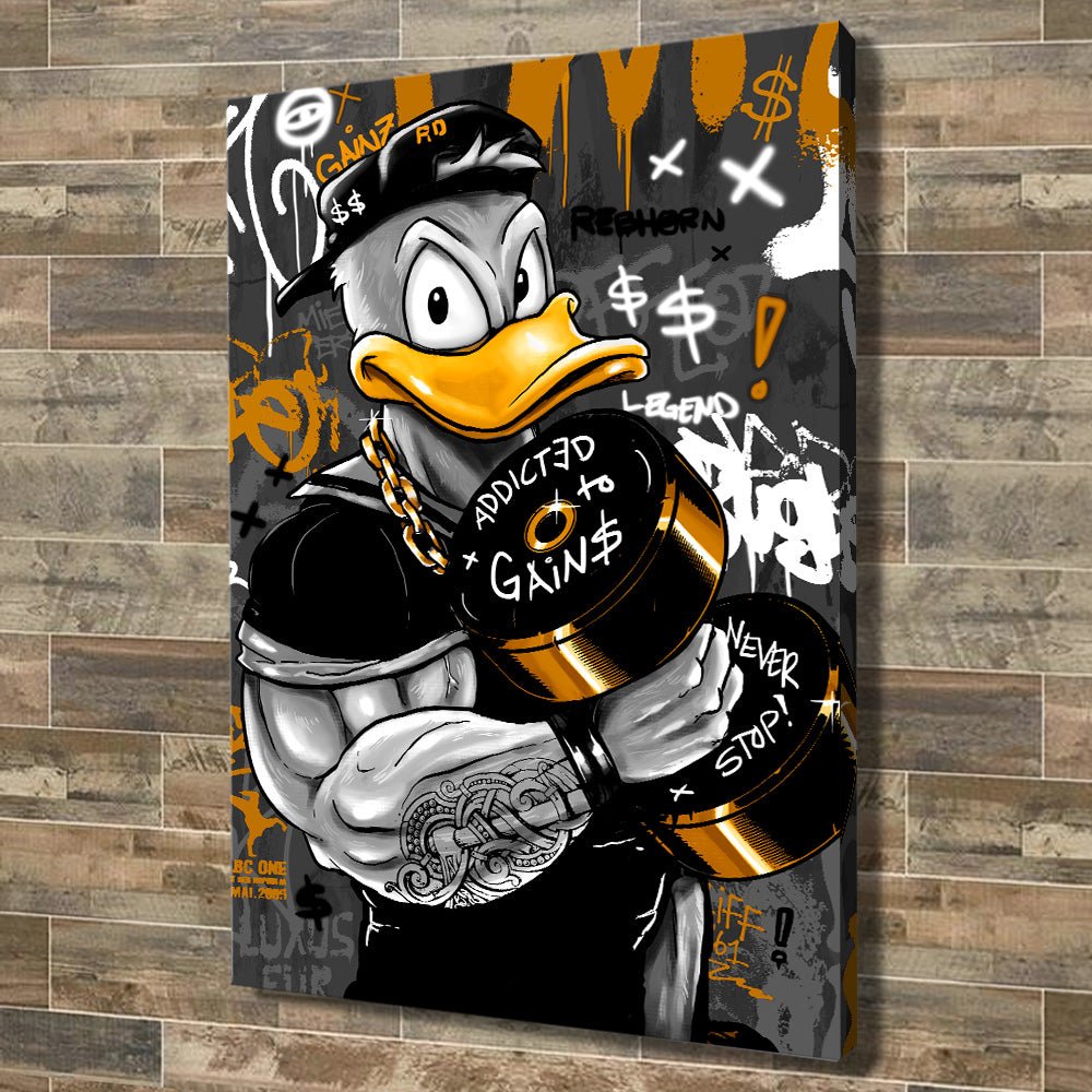Addicted to Gains With Donald Duck Canvas Wall Art – REBHORN DESIGN