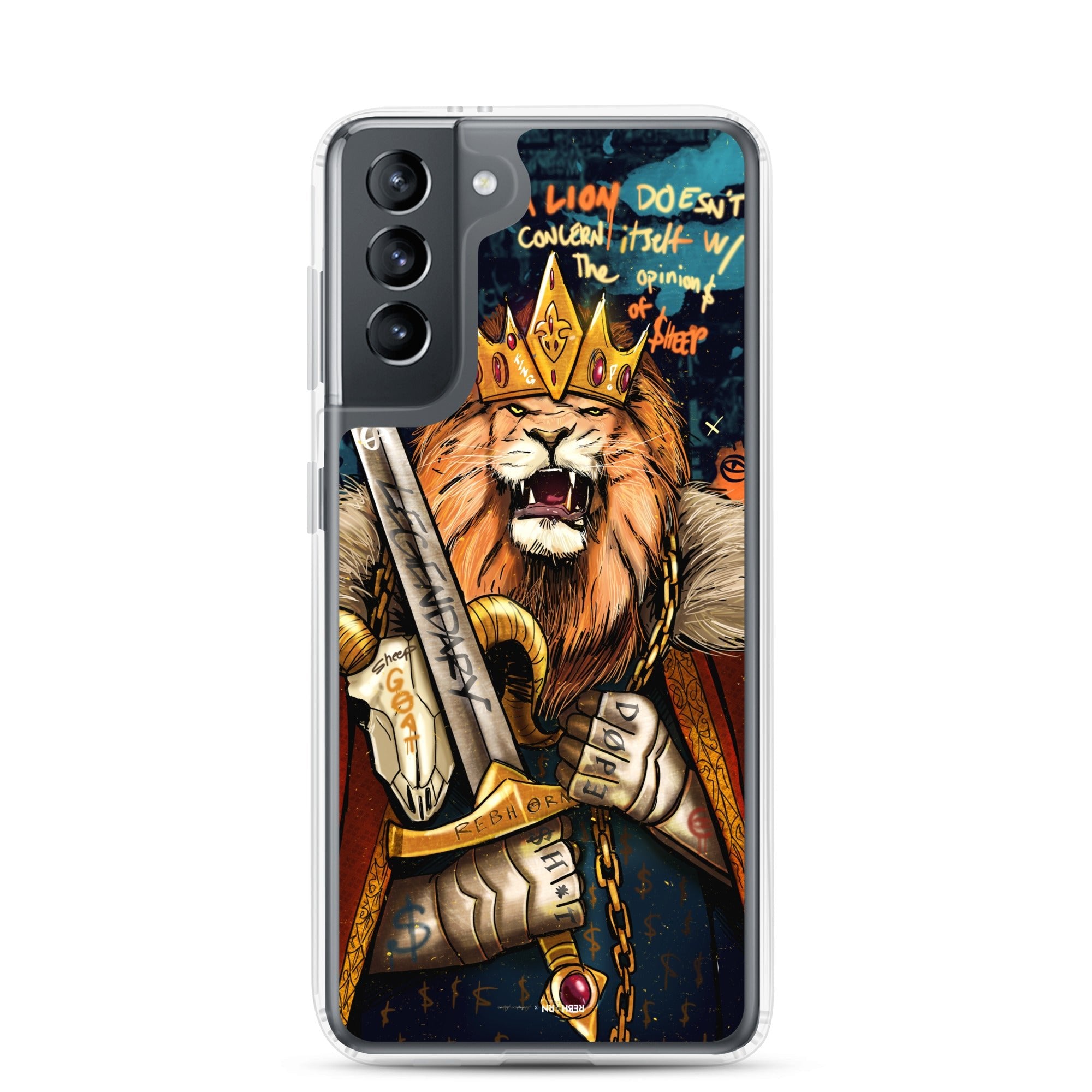 A Lion Doesn't Concern Itself with the Opinions of Sheep Samsung Case - REBHORN DESIGN