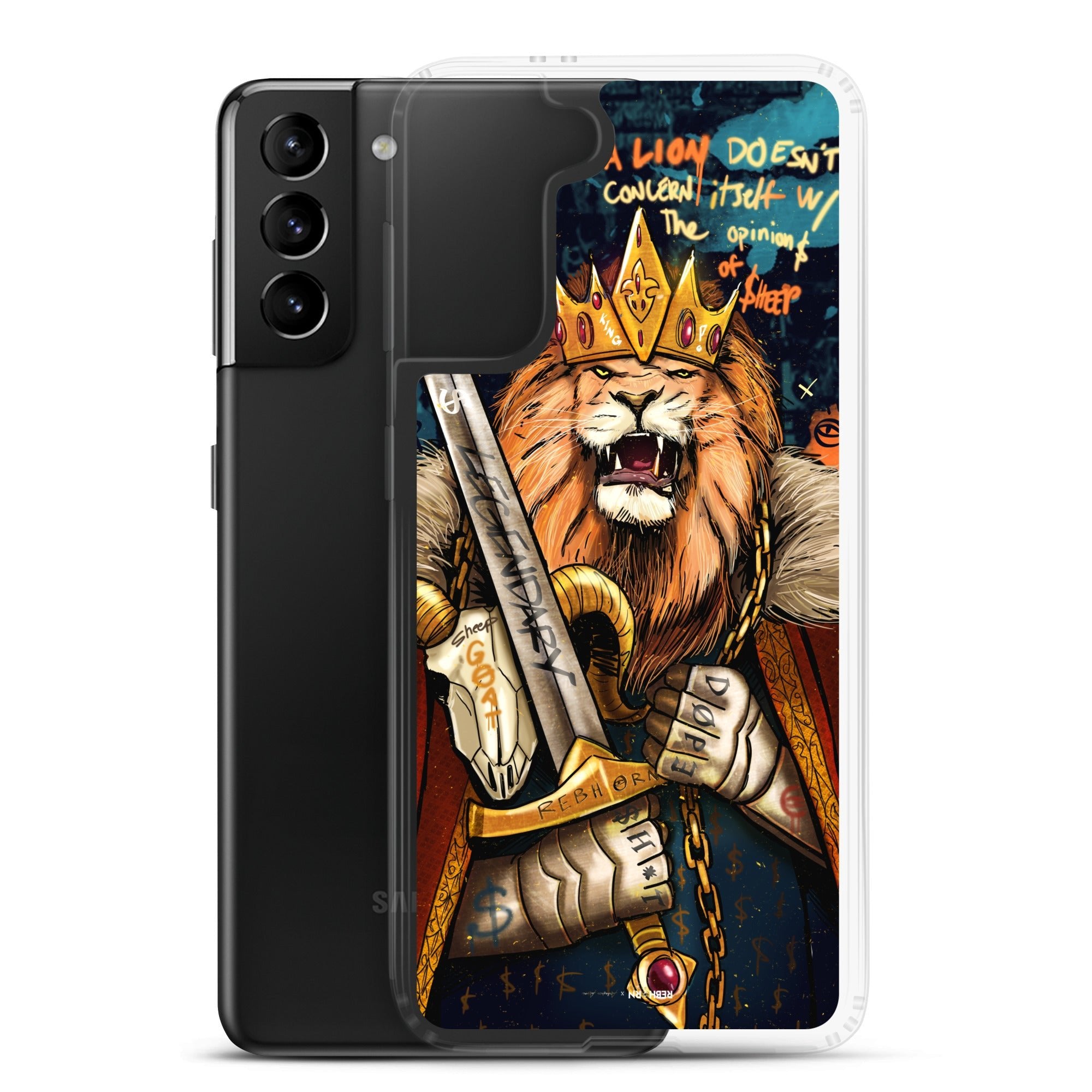 A Lion Doesn't Concern Itself with the Opinions of Sheep Samsung Case - REBHORN DESIGN