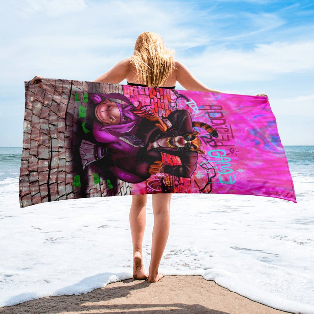 ADDICTED TO THE GAME BEACH TOWEL - REBHORN DESIGN