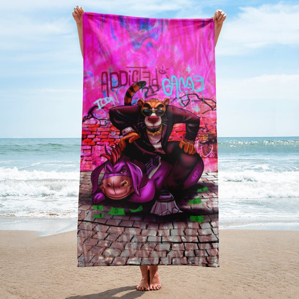 ADDICTED TO THE GAME BEACH TOWEL - REBHORN DESIGN
