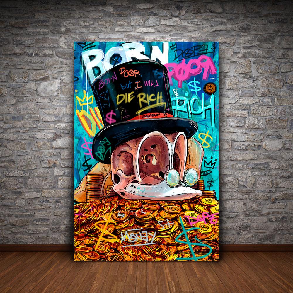 Born Poor Born Poor, But I Will Die Rich Motivational Canvas Wall Art – REBHORN ...