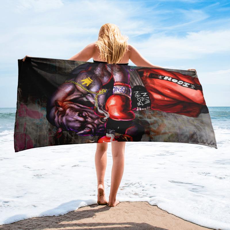 BORN TO WIN BEACH TOWEL - REBHORN DESIGN