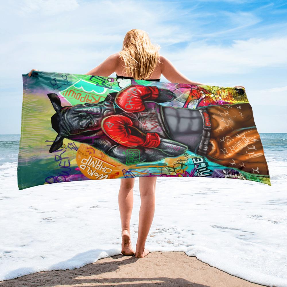 BORN TO WIN FEMALE VERSION - BEACH TOWEL - REBHORN DESIGN