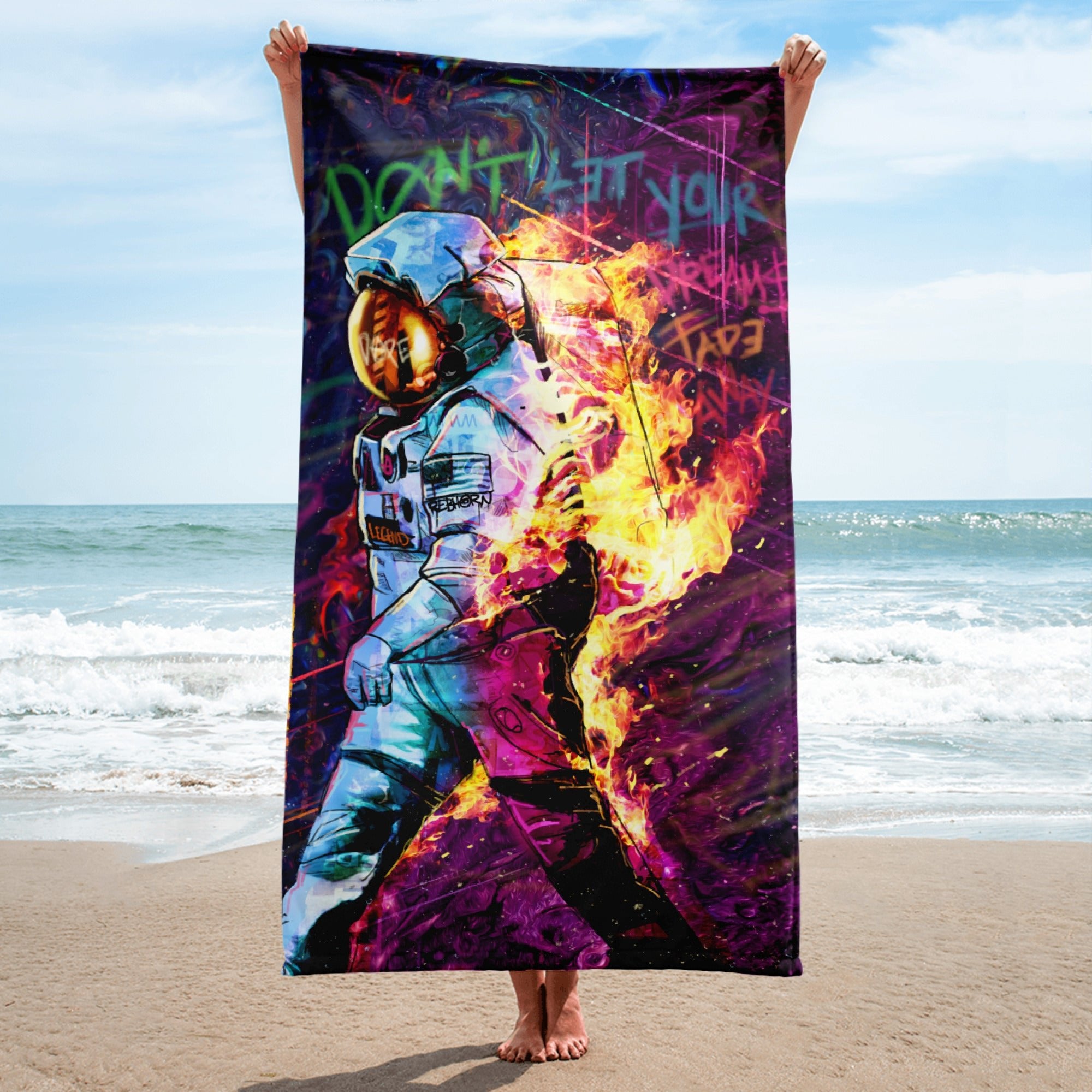 DONT LET YOUR DREAMS FADE AWAY BEACH TOWEL - REBHORN DESIGN