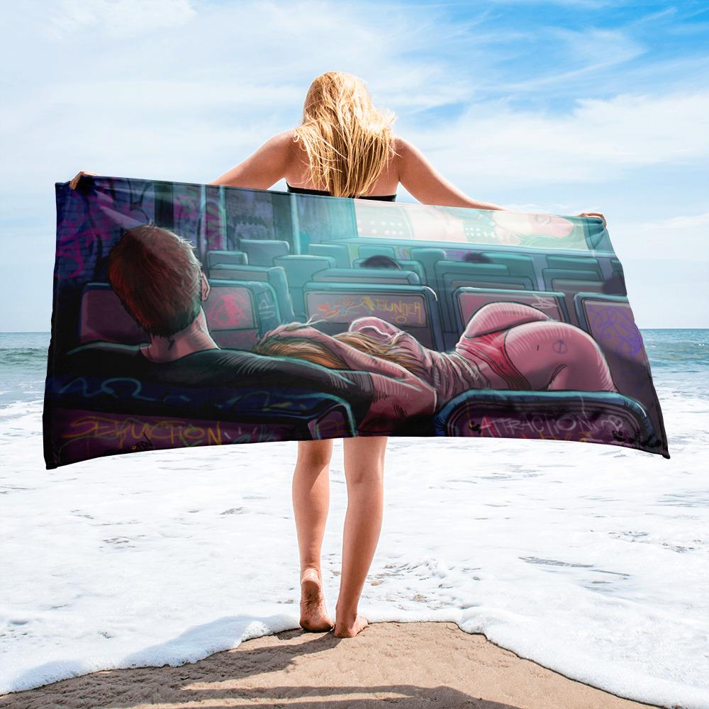 EROTICA ART - PLEASURE ME BEACH TOWEL - REBHORN DESIGN