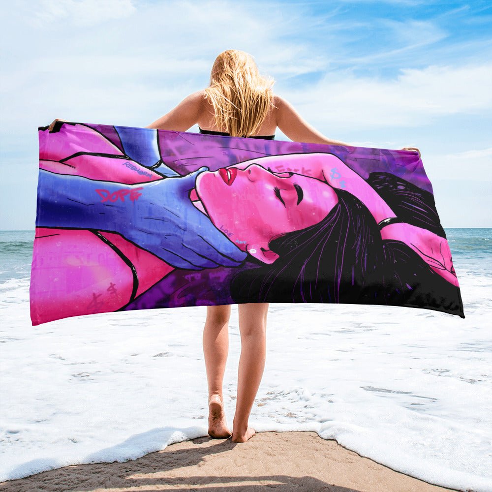 Erotica Come to My World 2.0 Beach Towel - REBHORN DESIGN