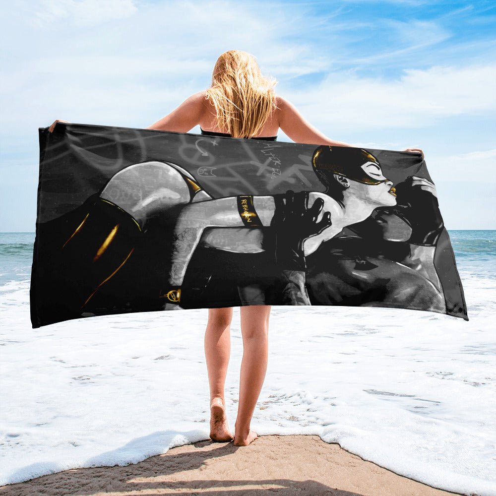 EROTICA - COSPLAY MONOCHROME VERSION BEACH TOWEL - REBHORN DESIGN