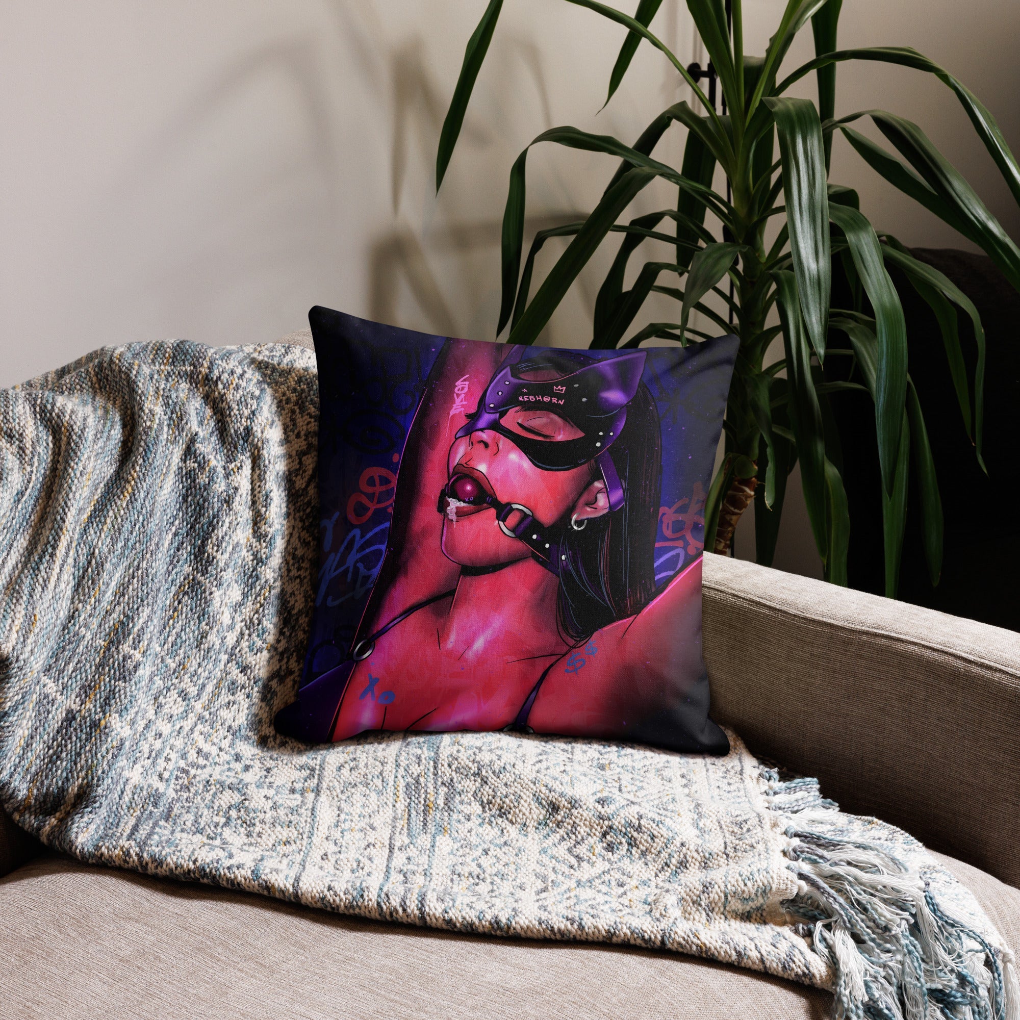 Erotica - Gag Me Premium Pillow - REBHORN DESIGN