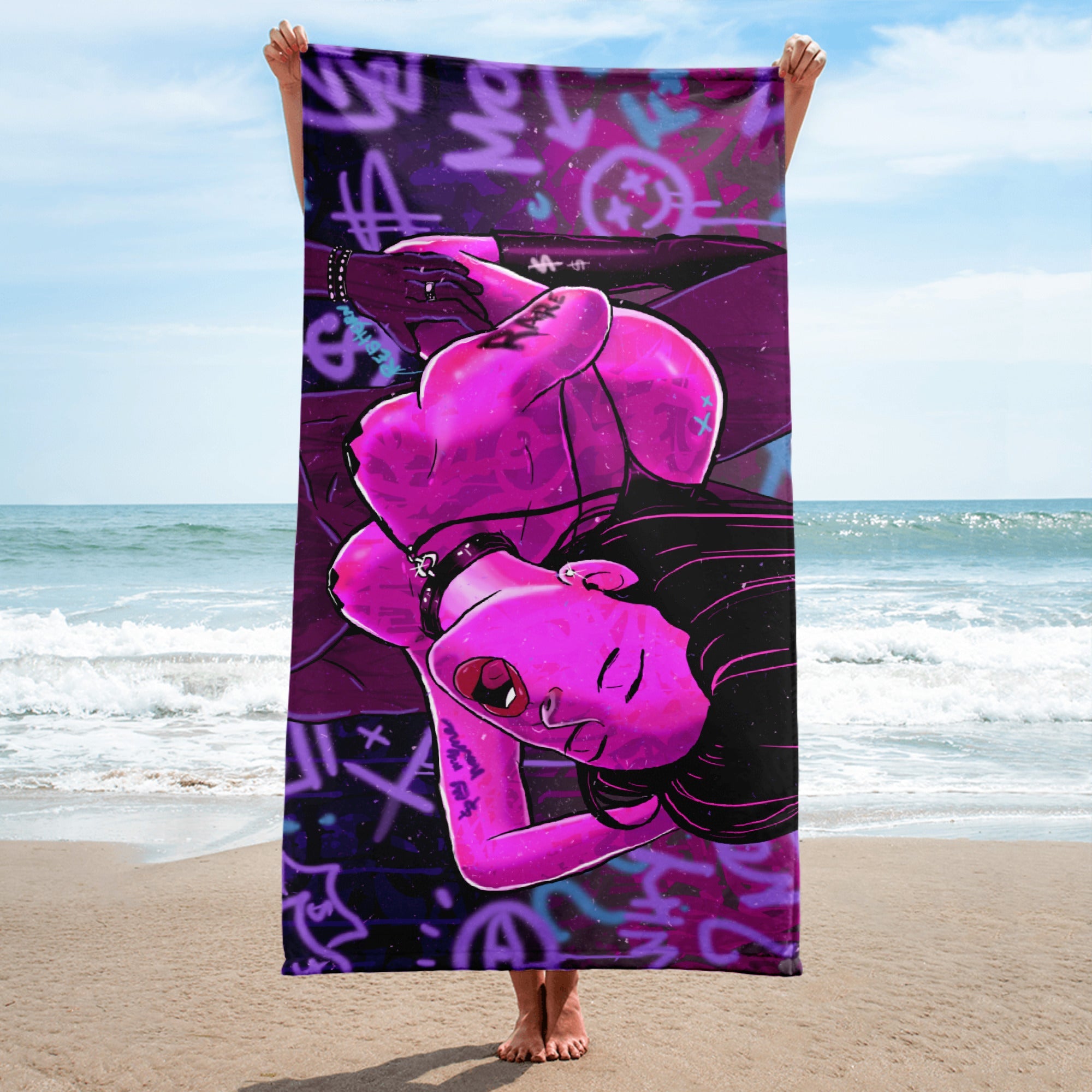 Erotica - Say My Name Beach Towel - REBHORN DESIGN