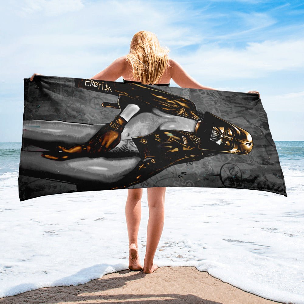 EROTICA - SEXY VADER MONOCHROME VERSION BEACH TOWEL - REBHORN DESIGN