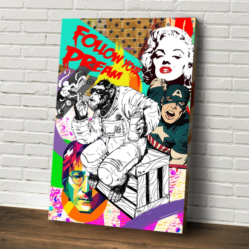 FOLLOW YOUR DREAMS POP ART - REBHORN DESIGN