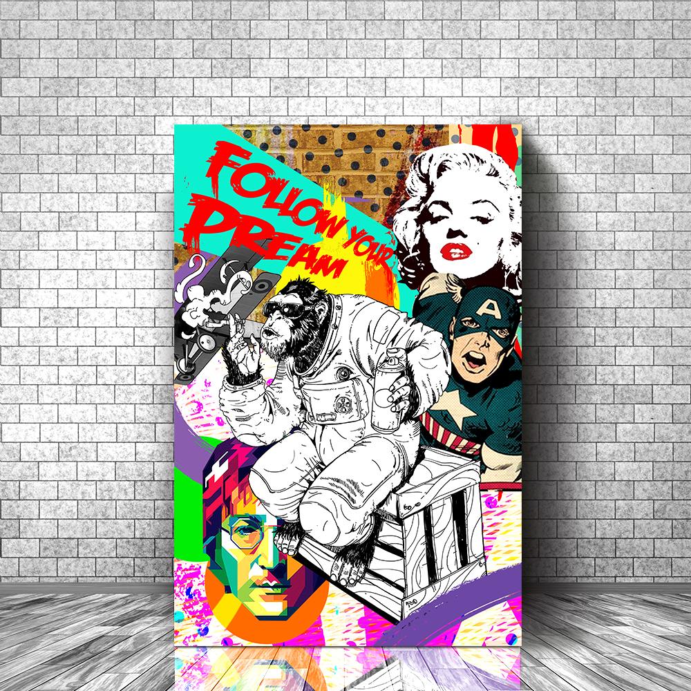 FOLLOW YOUR DREAMS POP ART - REBHORN DESIGN