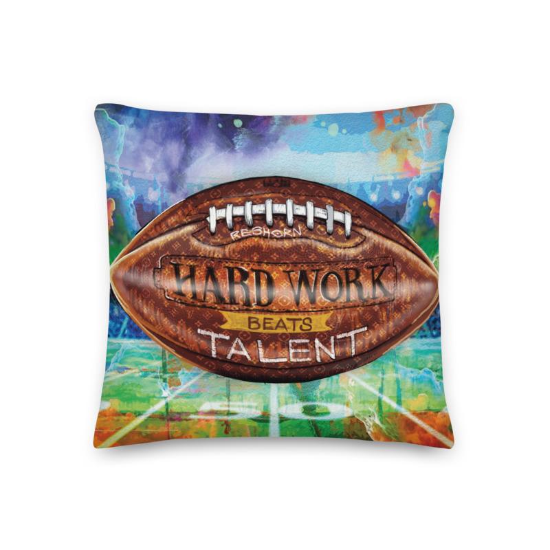 HARD WORK BEATS TALENT PREMIUM PILLOW - REBHORN DESIGN