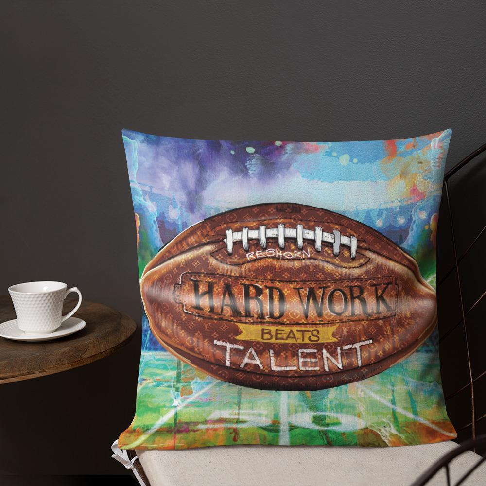 HARD WORK BEATS TALENT PREMIUM PILLOW - REBHORN DESIGN