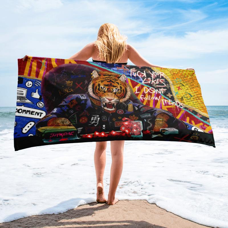 I DON'T FOLLOW TRENDS BEACH TOWEL - REBHORN DESIGN