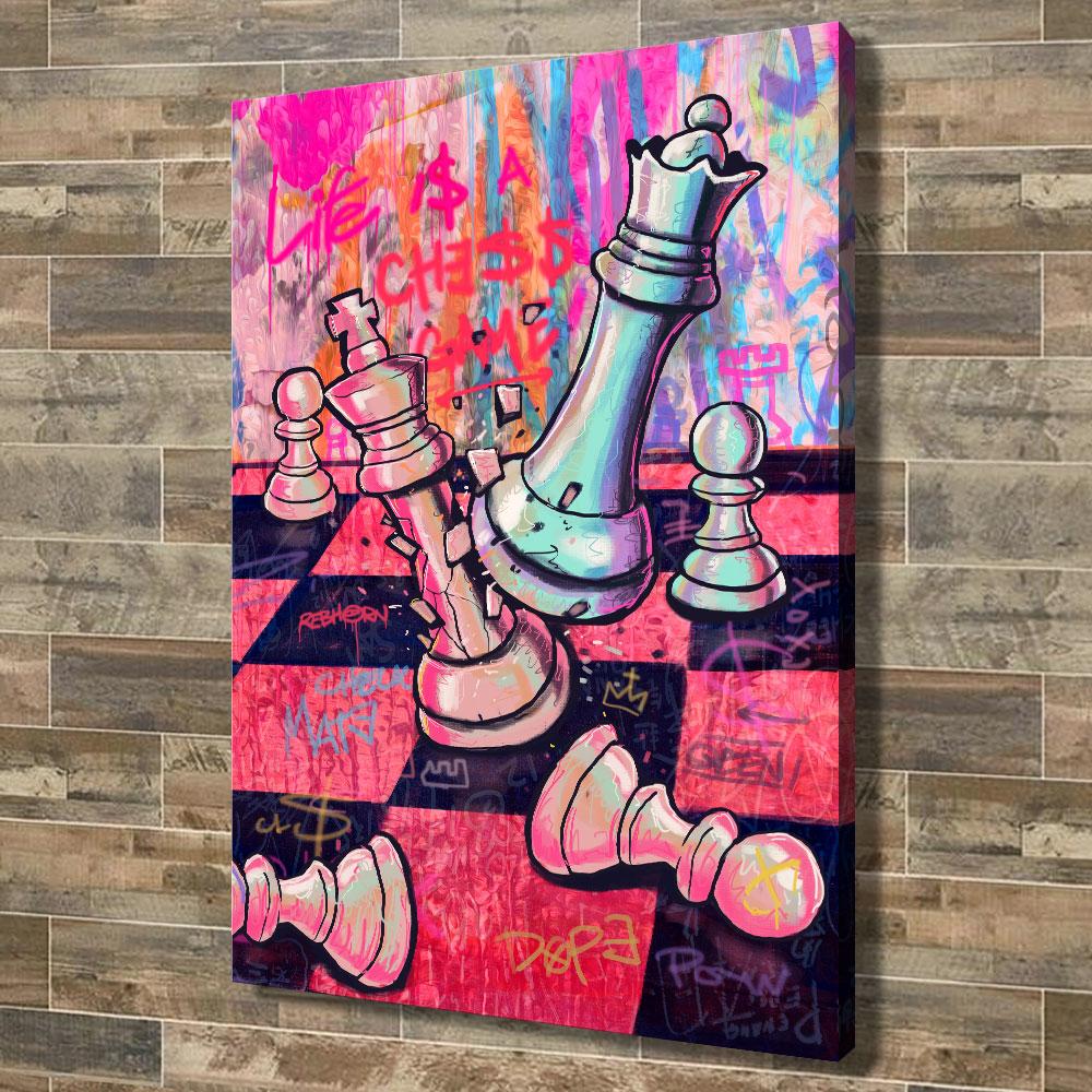 Game of Chess, 1555 Canvas Wall Art Print, Home Decor