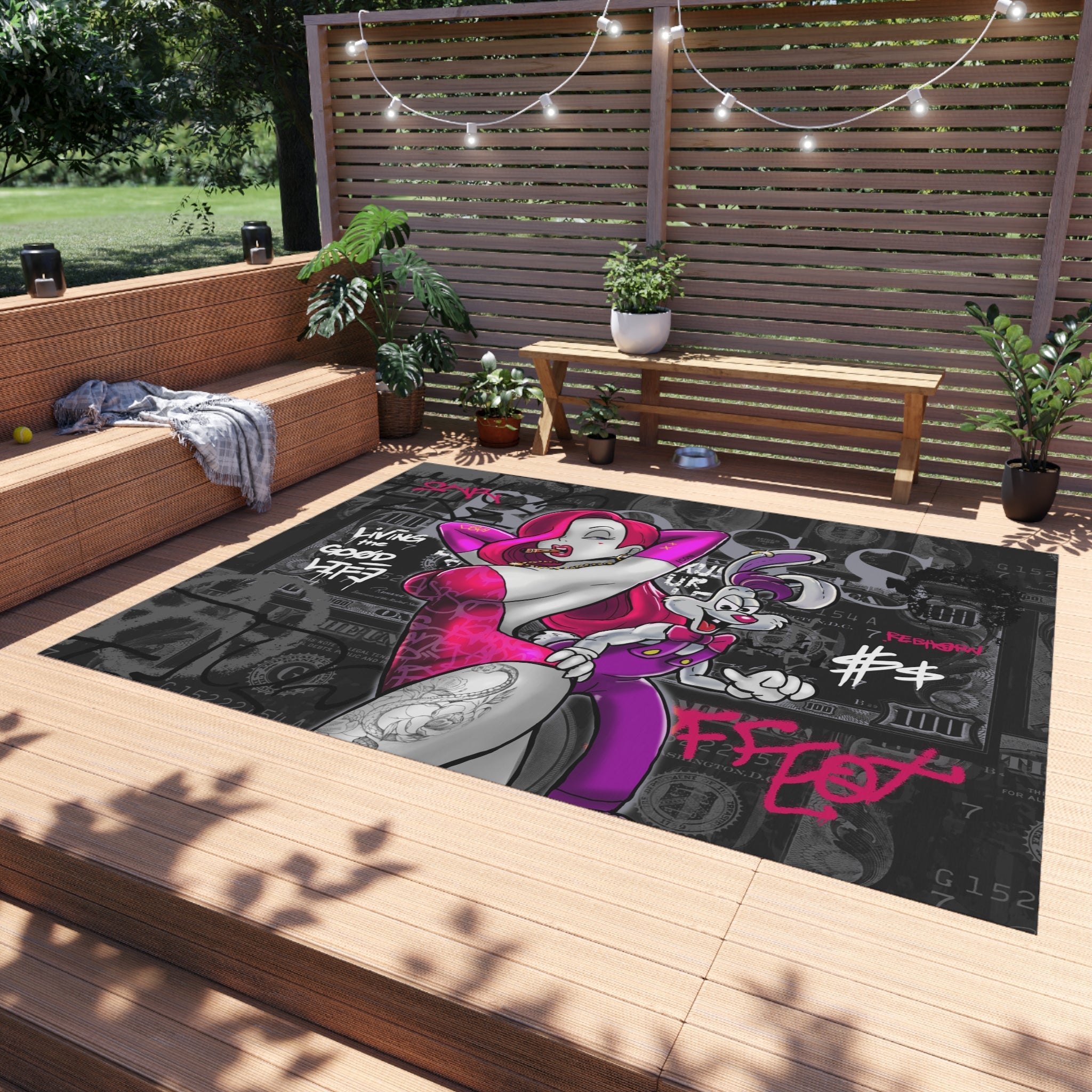 Living The Good Life Motivational Rug - REBHORN DESIGN