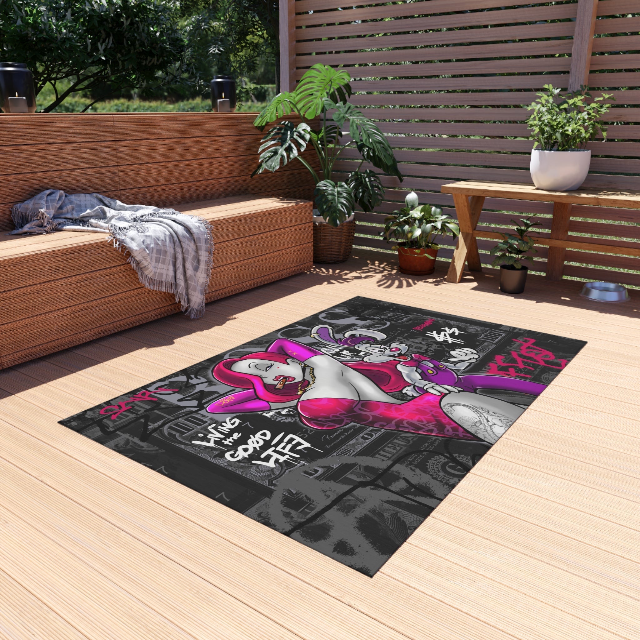 Living The Good Life Motivational Rug - REBHORN DESIGN