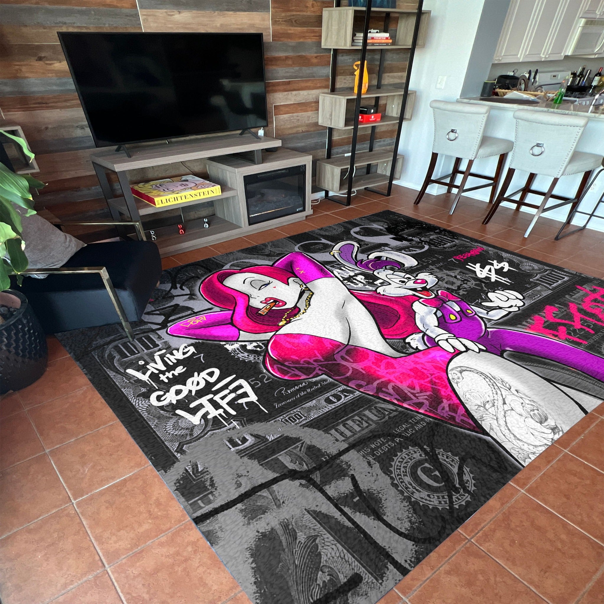 Living The Good Life Motivational Rug - REBHORN DESIGN