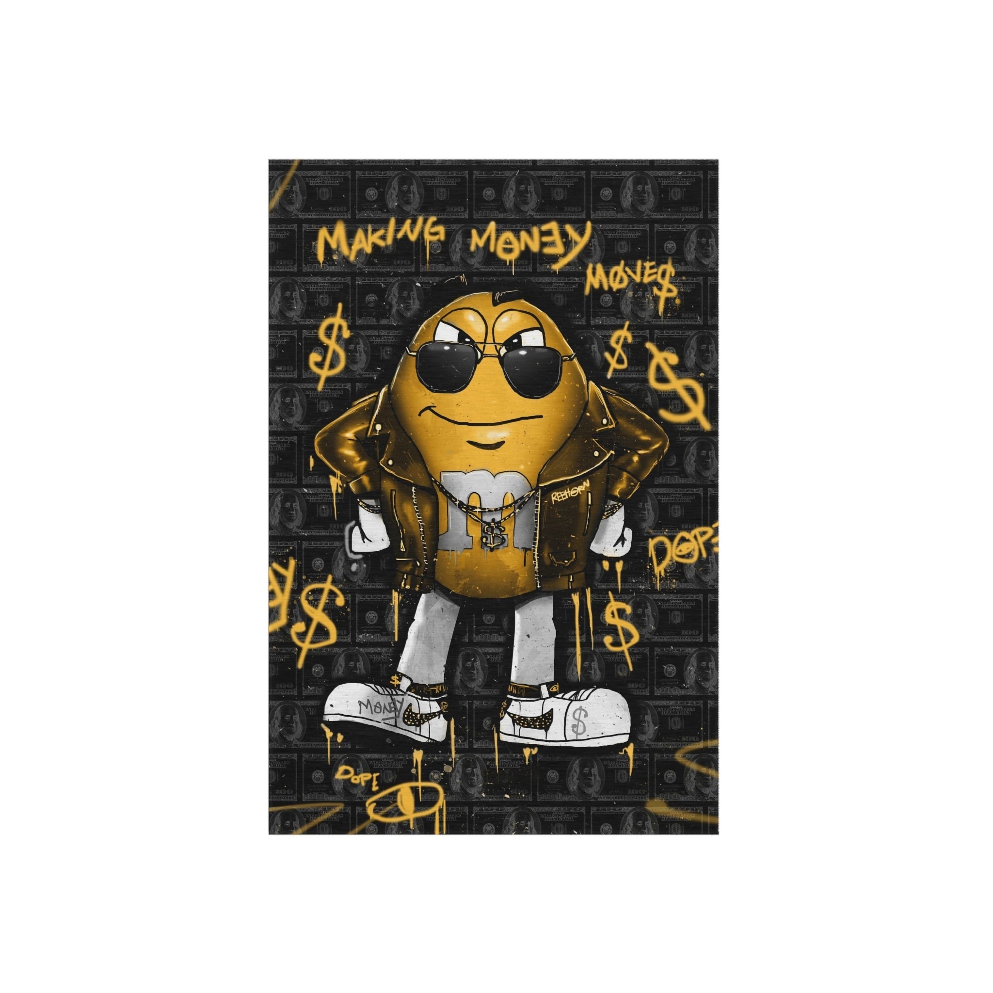 Making Money Moves Black & Yellow Motivational Rug - REBHORN DESIGN