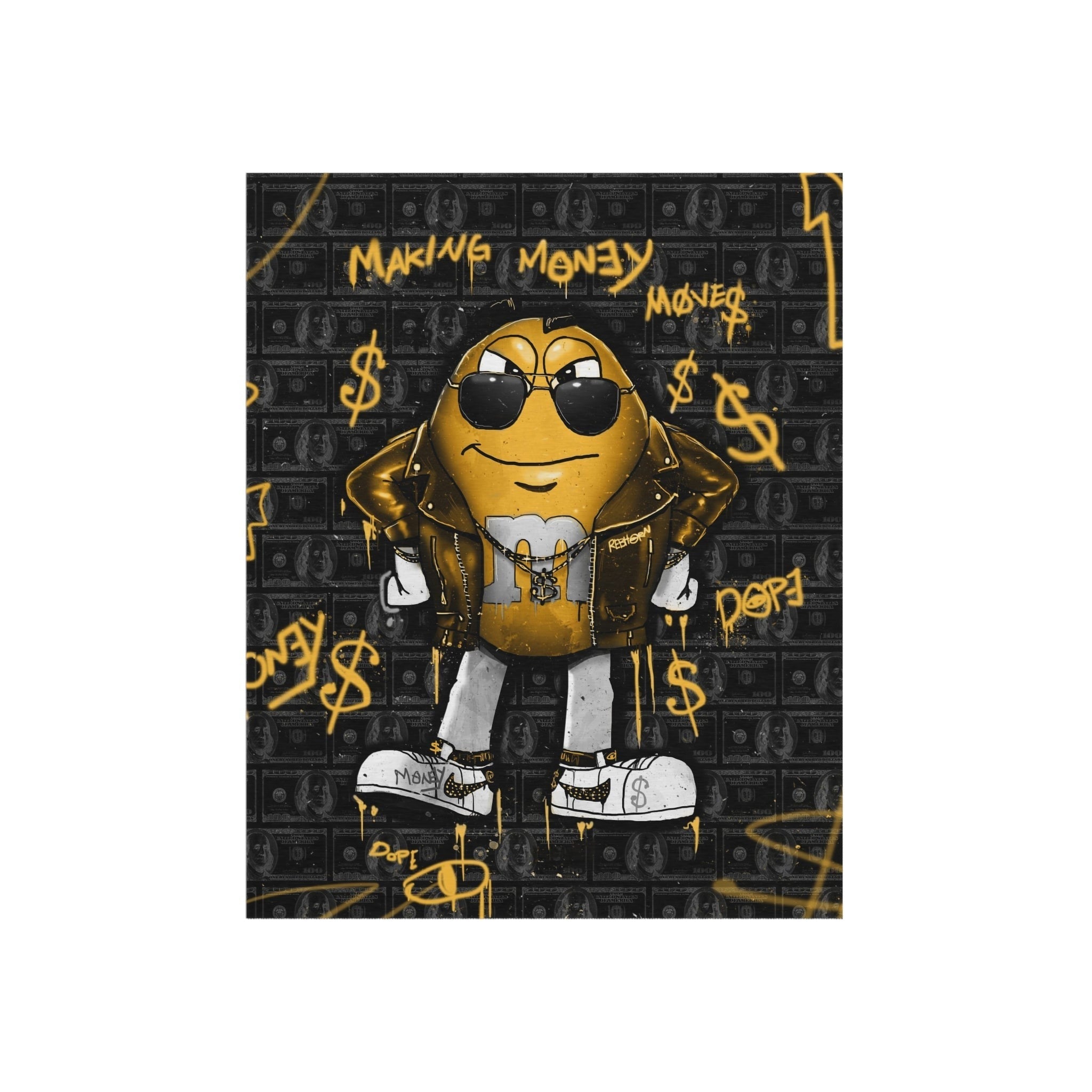 Making Money Moves Black & Yellow Motivational Rug - REBHORN DESIGN