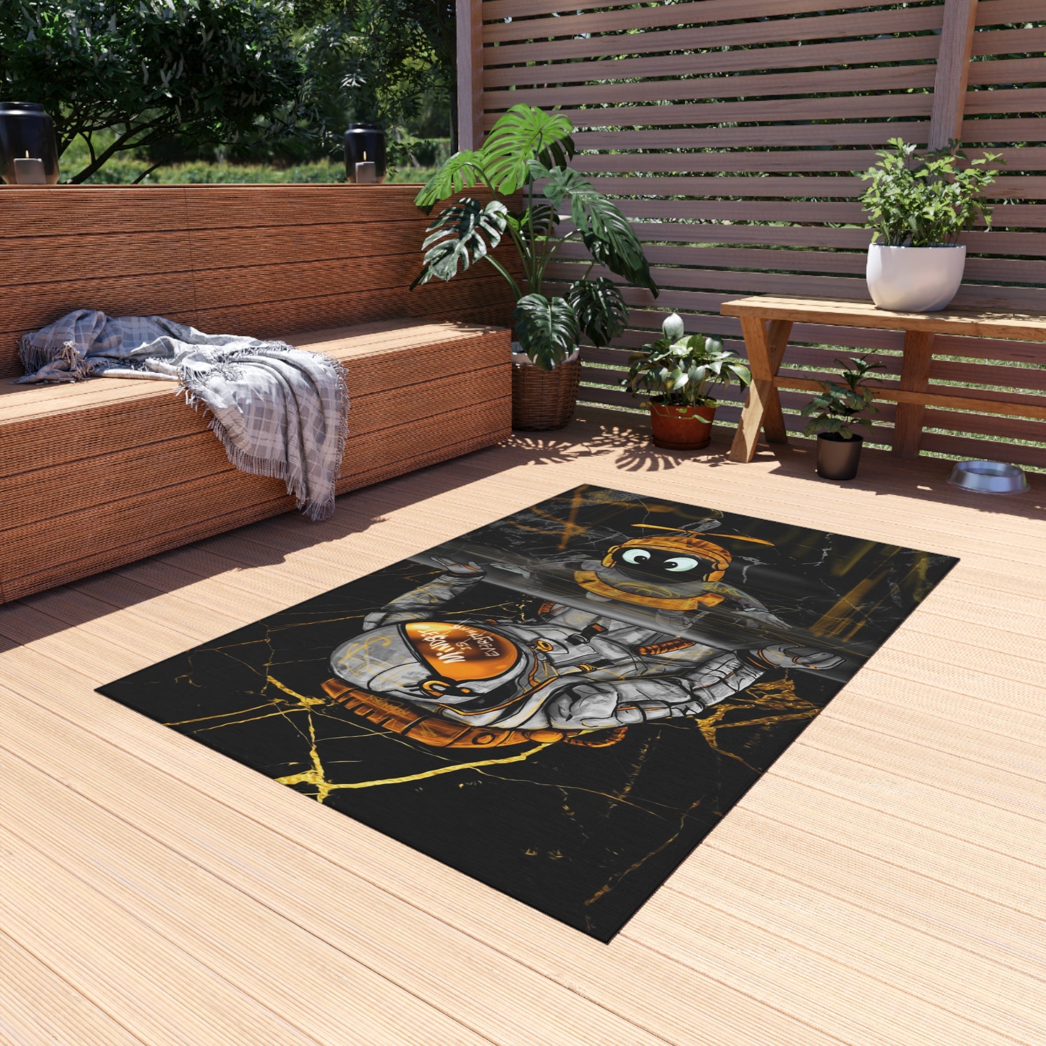 Mindset is Everything Black & Gold Rug - REBHORN DESIGN