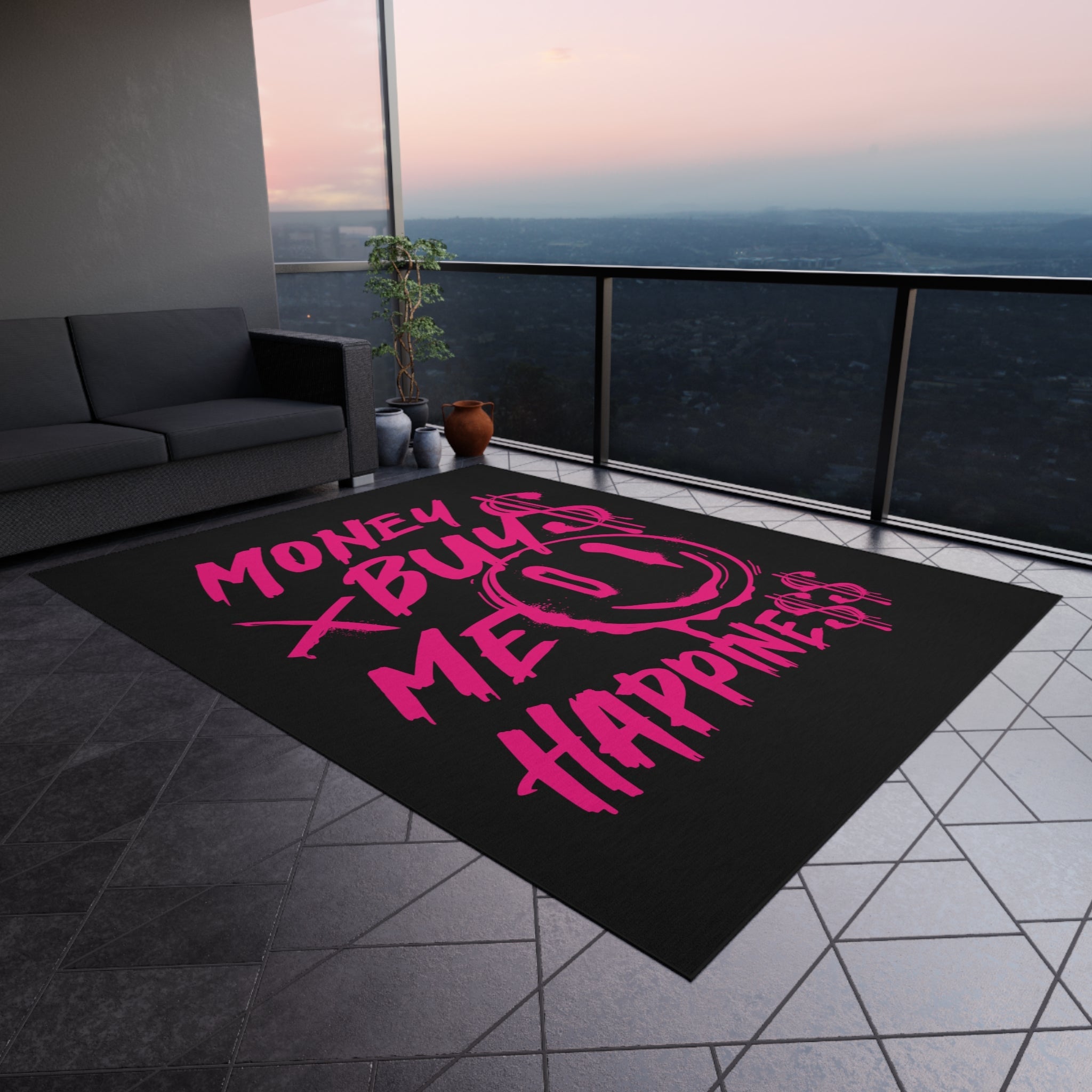 Money Buys Happiness Rug - REBHORN DESIGN