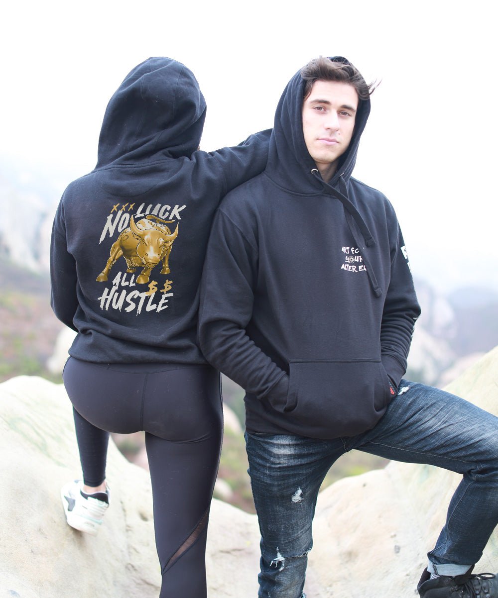 No Luck All Hustle Premium Unisex Hoodie - REBHORN DESIGN