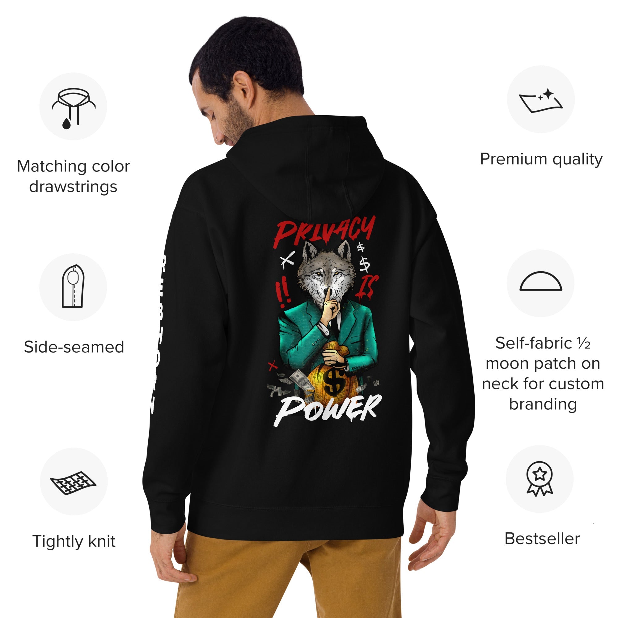 Privacy Is Power Premium Unisex Hoodie - REBHORN DESIGN