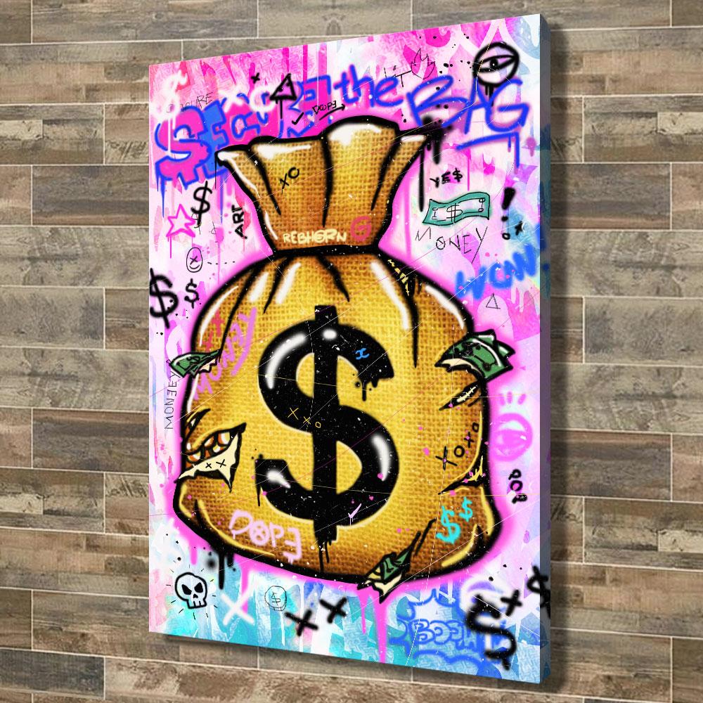 Secure The Bag Modern Day Canvas Wall Art REBHORN DESIGN