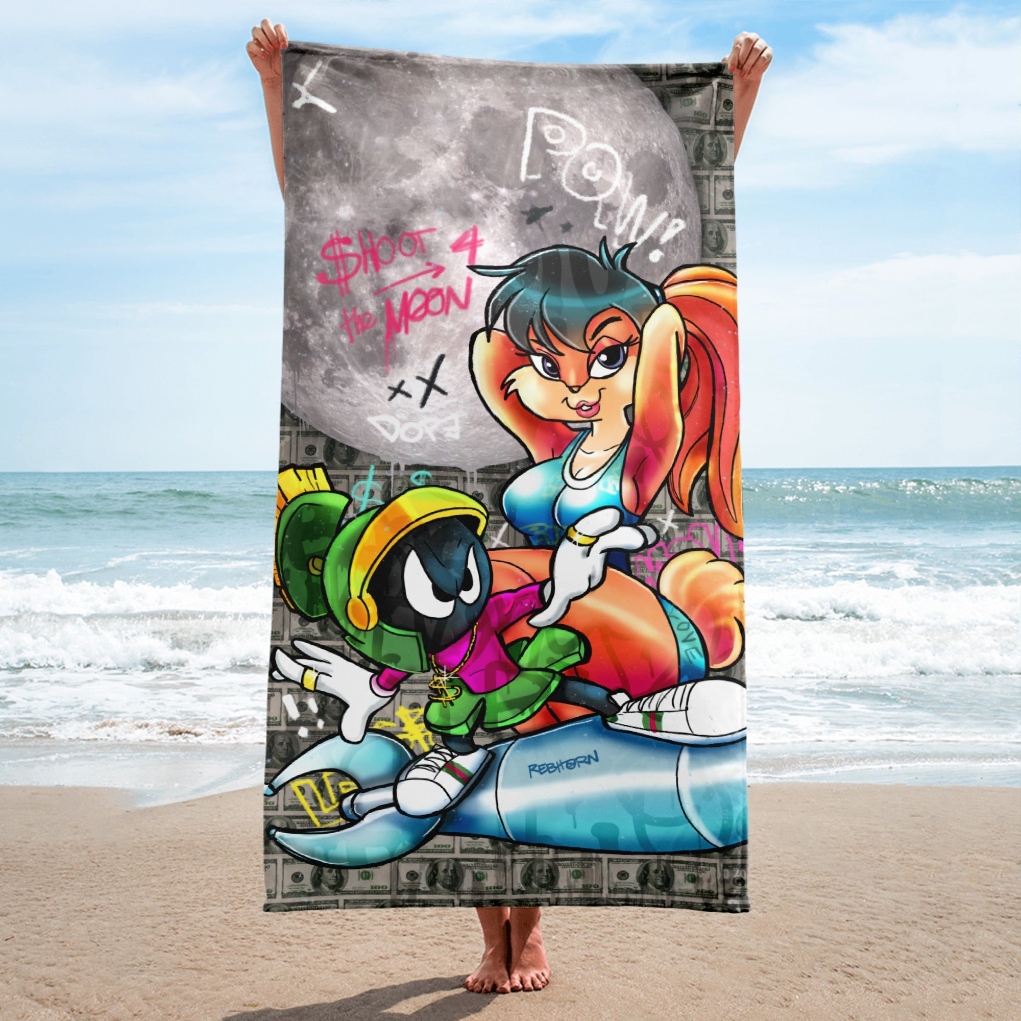 Shoot for the Moon Beach Towel - REBHORN DESIGN