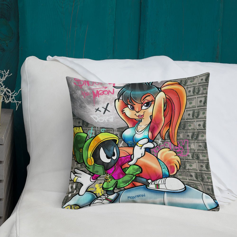 Shoot for the Moon Premium Pillow - REBHORN DESIGN