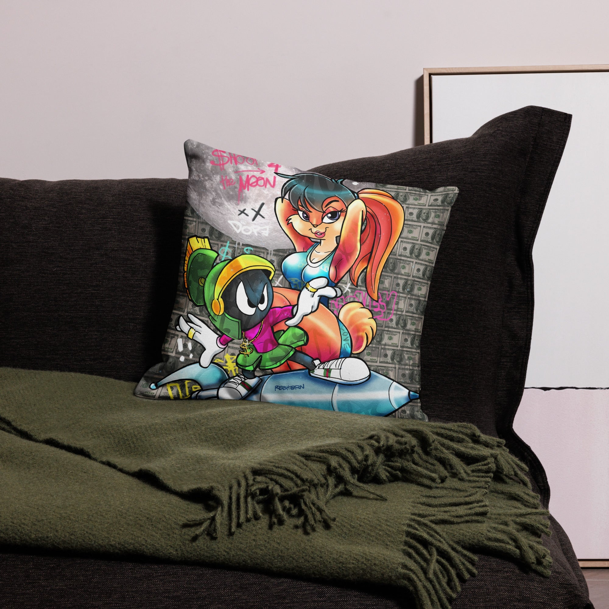 Shoot for the Moon Premium Pillow - REBHORN DESIGN