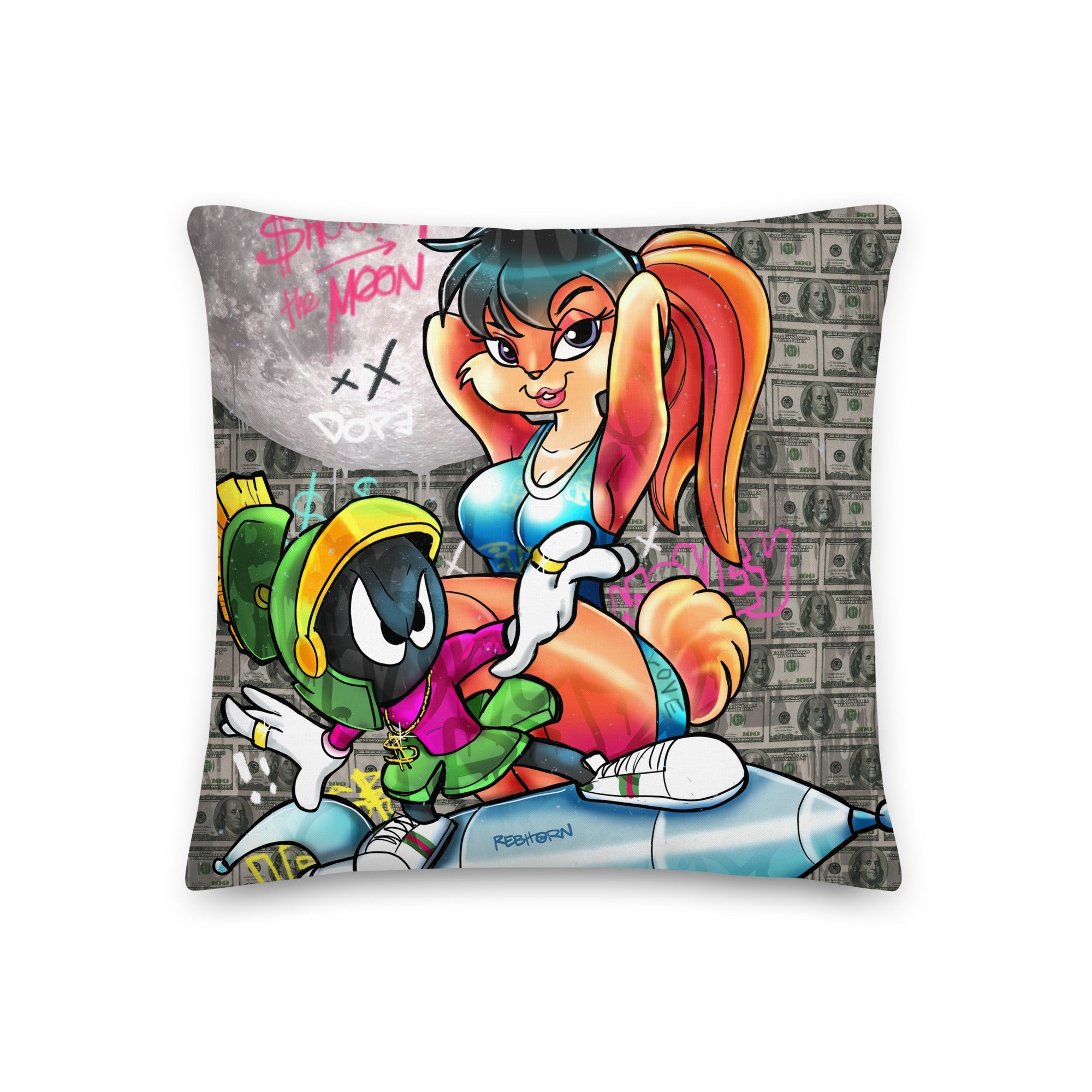 Shoot for the Moon Premium Pillow - REBHORN DESIGN