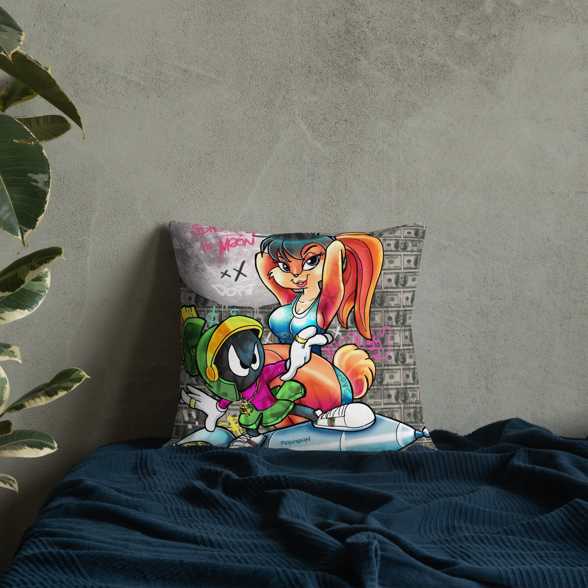 Shoot for the Moon Premium Pillow - REBHORN DESIGN