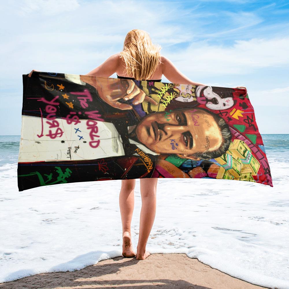 THE WORLD IS YOURS BEACH TOWEL - REBHORN DESIGN