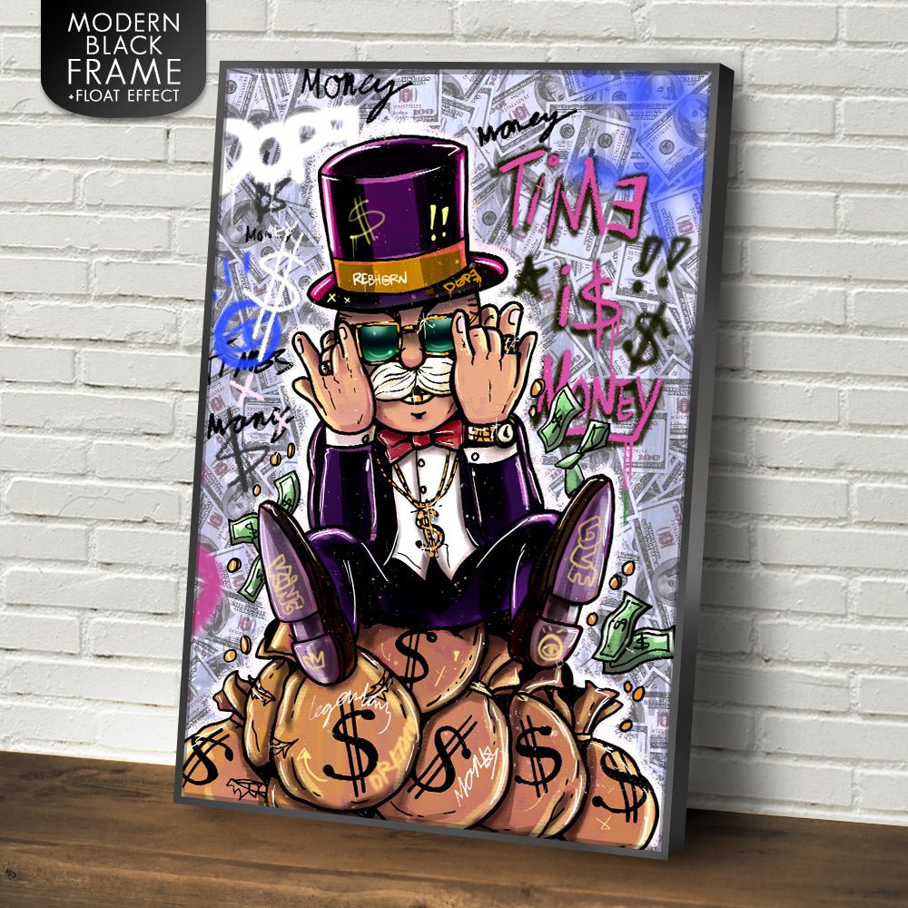 Time Monopoly Time is Money - Monopoly Man Edition Canvas Wall Art – REBHORN DESIGN