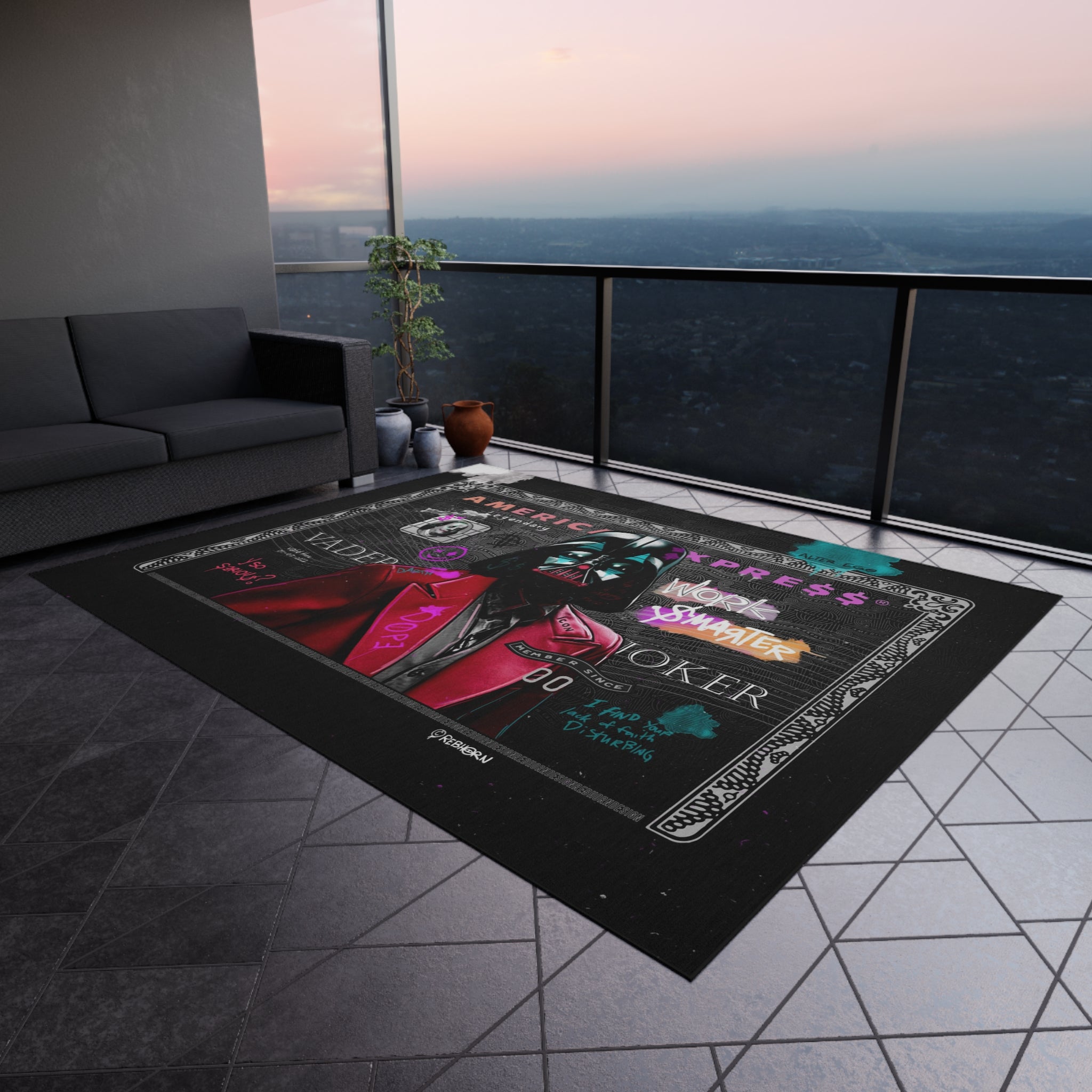 Work Smarter Black & Red Motivational Rug – REBHORN DESIGN